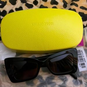 Emilio Pucci Black Butterfly Sunglasses